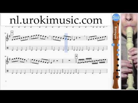 Blokfluit B. Leren Spelen Pulcino Pio El Pollito Pio Blokfluitles Deel#1 Studie Klasse Muzieknoten