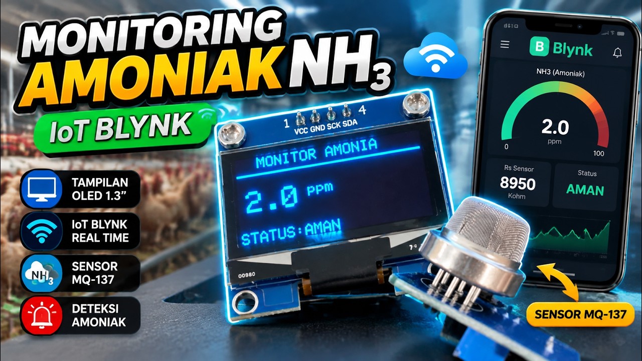 Monitoring Amonia NH3 ONLINE Blynk IOT