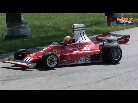 GREAT Ferrari F1 12 cyl. Sound at Showrace - former Clay Regazzoni Formula 1 Formel 1