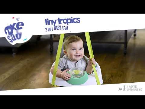 Evenflo ExerSaucer Tiny Tropics 2-in-1 Baby Seat+Door Jumper | Product Tour