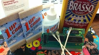Cleaning NES Carts - 1UP Cards vs. Brasso vs. Rubbing Alcohol