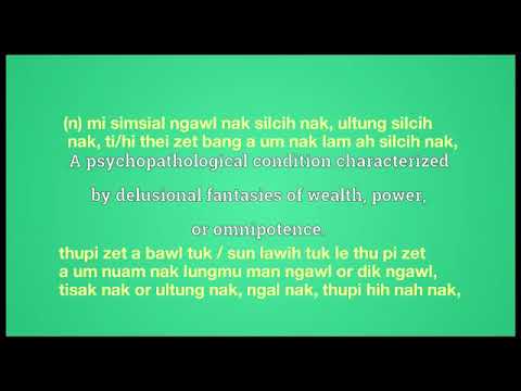 megalomania meaning in English Ngawn