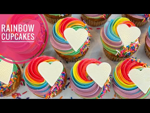 RAINBOW 🌈 CUP CAKES 🧁