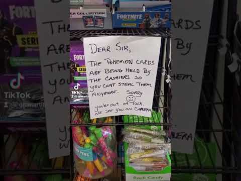 Someone got caught stealing Pokemon Trading Card Packs at my local Dollar Tree...