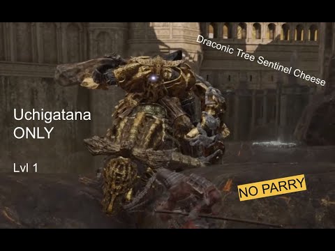 EASIEST way to kill the Draconic Tree Sentinel with ONLY the Uchigatana