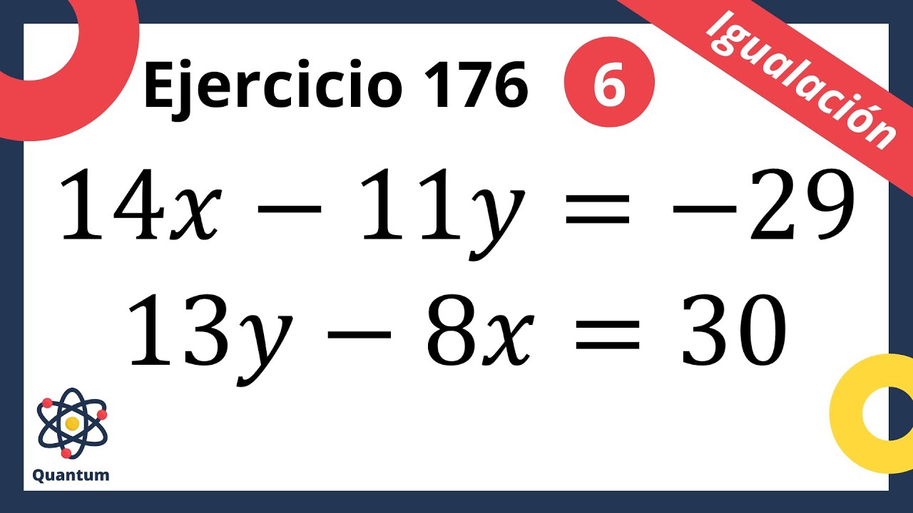Sistema de Ecuaciones 2x2 | Método de Igualación | Ej. 176-6