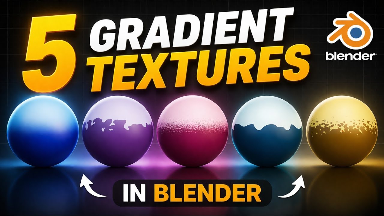 5 Easy Gradient Textures in Blender (Procedural Material Tutorial) #blender #3d #tips #viral #cgi  