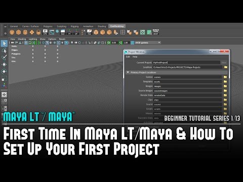Maya Beginner Tutorial 1/13: First Time In Maya LT & How To Set Up Projects