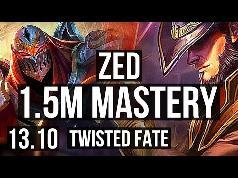 ZED vs TWISTED FATE (MID) | 11/2/15, 1.5M mastery, 600+ games, Godlike | KR Grandmaster | 13.10