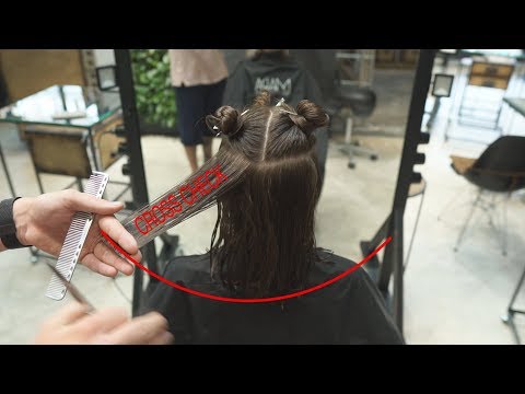 how to cut middle length women's haircut with layers,...