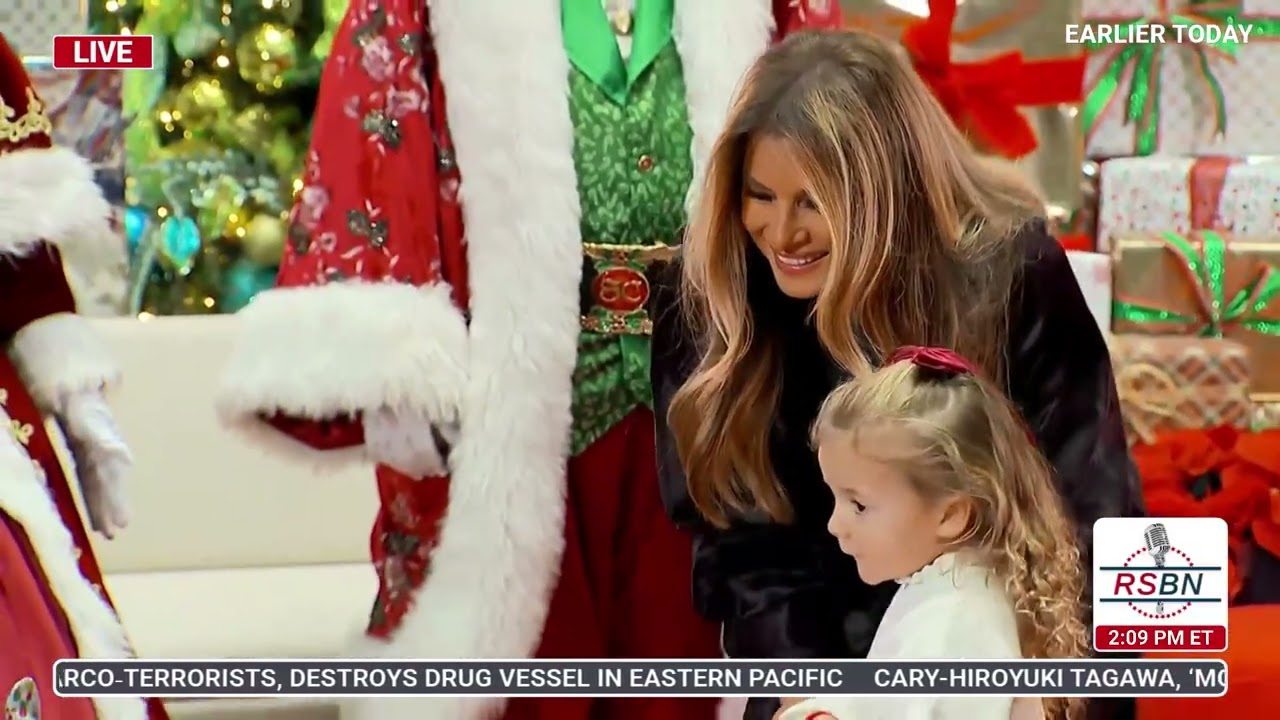 WATCH: First Lady Melania Trump reads 'How does Santa go down the chimney' to the kids - 12/5/25