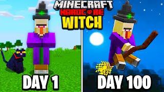 I Survived 100 Days as a WITCH in Hardcore Minecraft...