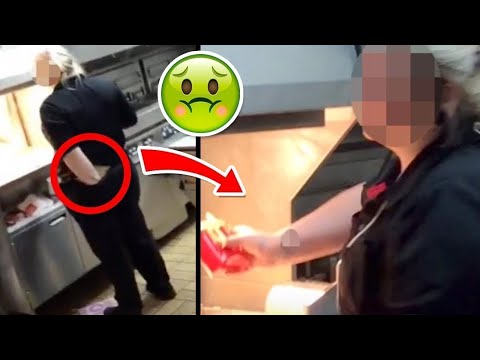 McDonalds Worker Caught Digging in Butt Before using Her Hand to Serve Fries to Customer