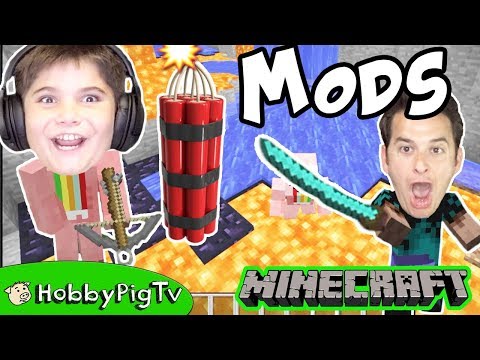 6 Minecraft MODS! We Show You Weapon Mod, Movement Mod + More by HobbyPigTV