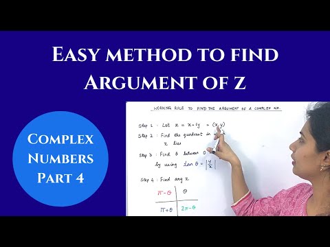 Easy method to find Argument of z | Principal value of Argument | Complex number- Part 4