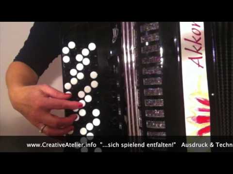 Knopf-Akkordeon Technik Tutorials - Dreiklang Spring Walk 1 + Bass