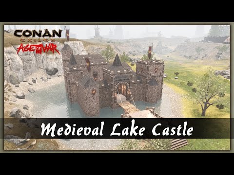 HOW TO BUILD A MEDIEVAL LAKE CASTLE [SPEED BUILD] - CONAN EXILES