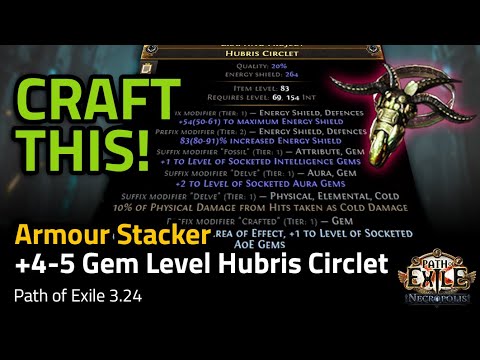 +4 or +5 Gem level helm Crafting Guide! (Armour Stacker Helm) - Path of Exile 3.24