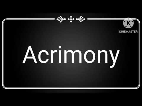 How to pronunce"acri mony".Pronunciation&Translation &Meanings of " acrimony "in English&Urdu