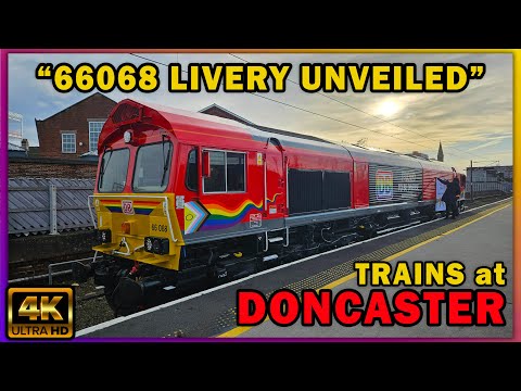 DONCASTER TRAINS; 66068 New Livery Unveiled