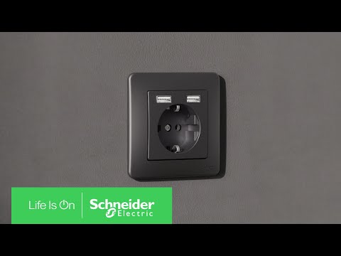 Sedna Socket Outlet with Double USB -Schneider Electric