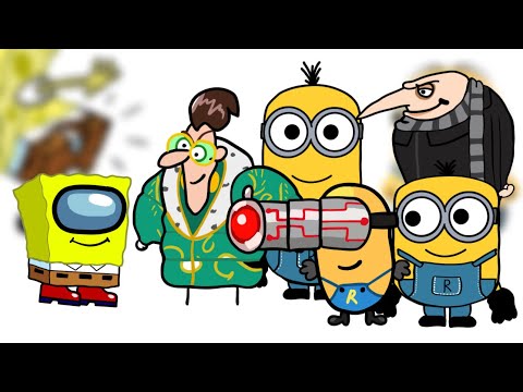 Mini Crewmate Kills Despicable Me 4 Minions Characters | Among Us