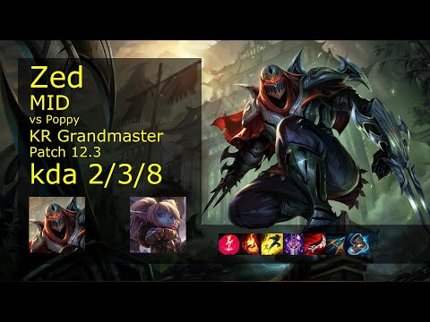Rank 2 Korean Zed: Mid vs Poppy // [롤] 제드 vs 뽀삐 미드