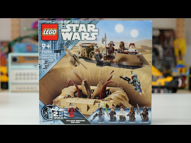 Vídeo relacionado con LEGO Star Wars: Return of The Jedi Desert Skiff & Sarlacc Pit, juego de construcción de vehículos con minifigura Nien Nunb del 25 aniversario, juguete coleccionable para fanáticos de Star Wars, regalo