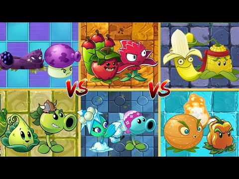 PvZ 2 Challenge | Random 6 Pairs Colorful Plant Team - Which Team Plant 's Best ? - Plant vs Plant