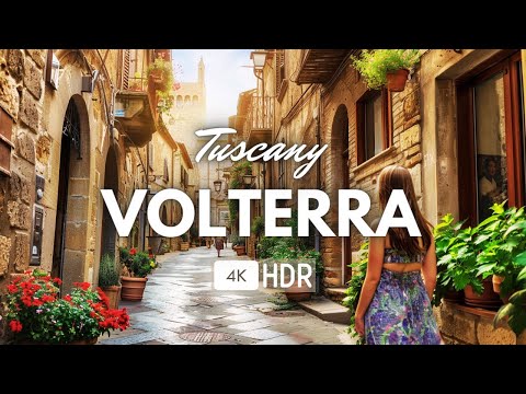 Volterra Walking Tour 2024: Relaxed Walk Through Tuscany's Medieval Jewel「4K」