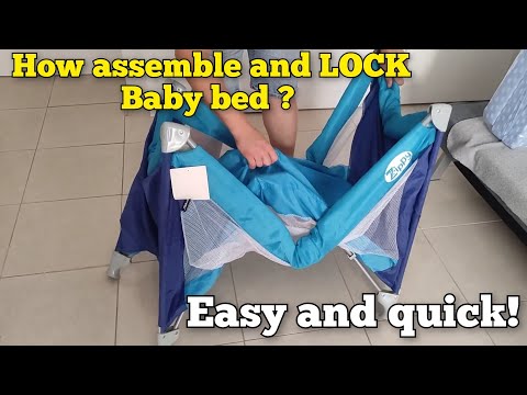 How to ASSEMBLE Lock Baby cot cradle bed. Quick and easy! Baby Trend Pack n Play
