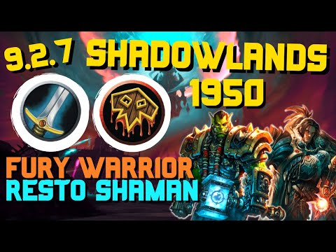 1950 Push - SEASON 4 - Fury Warrior Restoration Shaman 2v2 Arenas WoW PVP 9.2.7