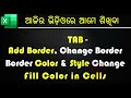 Part 6 | Add Border, Change Border & Border Color in Ms Excel Odia | Excel Border Option Full Use