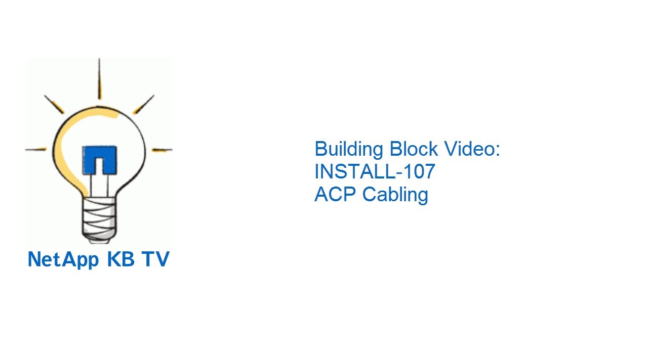 Building Block Video: INSTALL 107 ACP Cabling