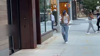 Gigi Hadid seen wearing summer white shirt and faded jeans in NYC! #gigihadid