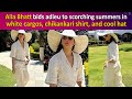Alia Bhatt Bids Adieu To Scorching Summers In White Cargos Chikankari Shirt And Cool Hat
