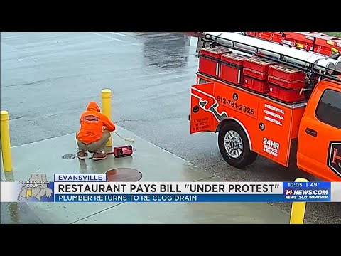 Plumber returns to re-clog pipe after restaurant refuses to pay bill