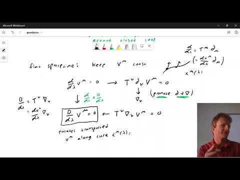 Parallel transport and geodesics: Video 21 of General Relativity at UArizona with Sam Gralla