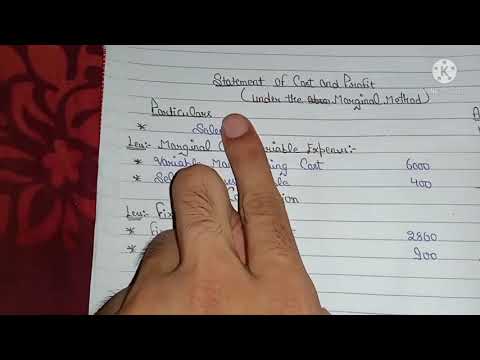 Marginal Cost with Absorbing Method  | Question no. 04 | Commerce Tech. | Yash Maheshwari