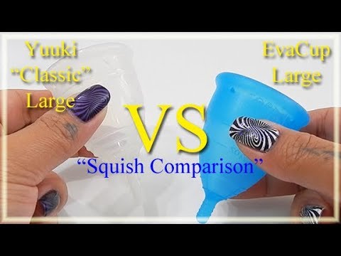 Yuuki Classic Lg vs EvaCup Lg "Squish" - Menstrual Cups