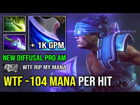 WTF -104 Mana Burn Per Hit | NEW Diffusal Pro Anti Mage Insane 1008 GPM 100% Beyond Godlike Dota 2