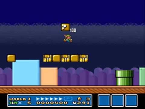 SMB3 for Super Mario All-Stars Custom Level #132 - World 1-1 (ANNSMB)