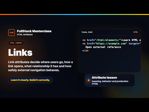 Html Link Attributes Fullstack Masterclass Html Course