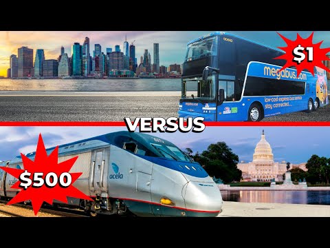 FIRST CLASS Train vs CHEAPEST Bus between DC and NYC