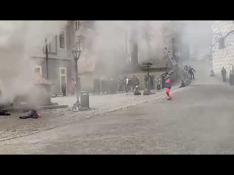 Policejní cvičení na zámku v Českém Krumlově