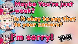 Nene Pulls the Senpai Card When Riona Trash Talks w【Hololive Clip】