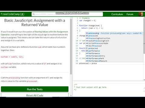 Basic Javascript Assignment With A Returned Value Free Code Camp Dani