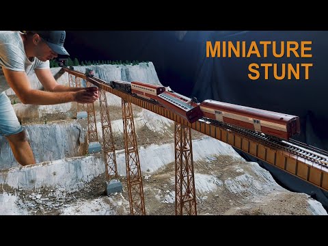 Thumbnail for Head on train crash movie, on a bridge, derailment after collision, behind the scenes. HO scale fail by video, Car, video f, vide