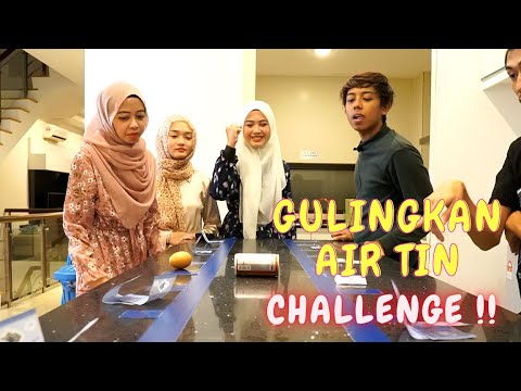 GULINGKAN AIR TIN CHALLENGE !! - DAPAT TELUR KENA DENDA !!