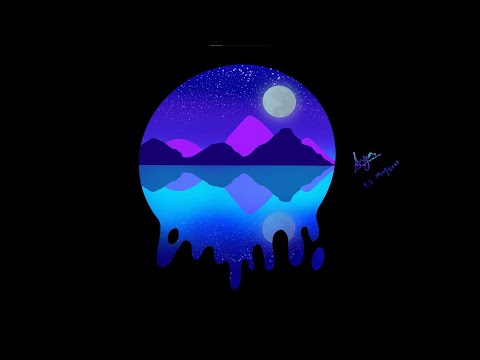 YOU Can Draw This NIGHT SCENE Landscape in PROCREATE | easy landscape drawing tutorial